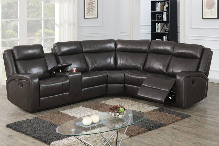 Poundex 3 Piece Power Reclining Sectional Model F86626 - MONAVILLA