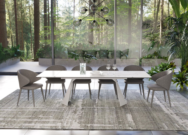 Modrest Encanto Modern White Ceramic Dining Table - MONAVILLA