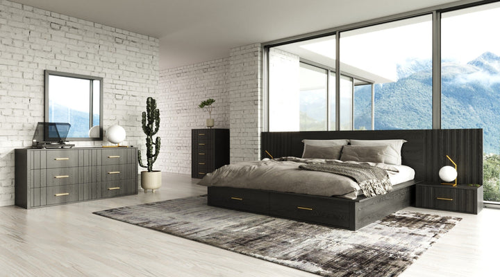 Modrest Manchester Contemporary Dark Grey Q Bedroom Set - MONAVILLA