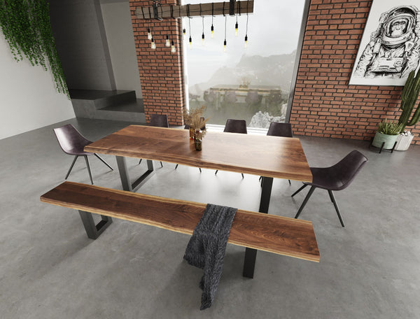 Modrest Taylor Large Modern Live Edge Wood Large Dining Bench - MONAVILLA