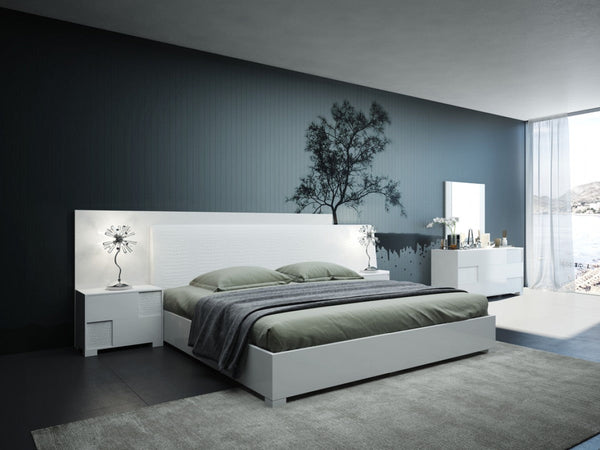 California King Modrest Monza Italian Modern White Bedroom Set - MONAVILLA