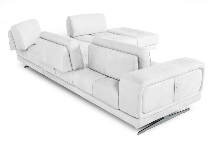 Coronelli Collezioni Mood Italian White Leather Right Facing Sectional Sofa - MONAVILLA