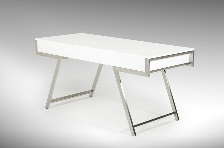 Modrest Dessart Modern White Gloss Desk - MONAVILLA