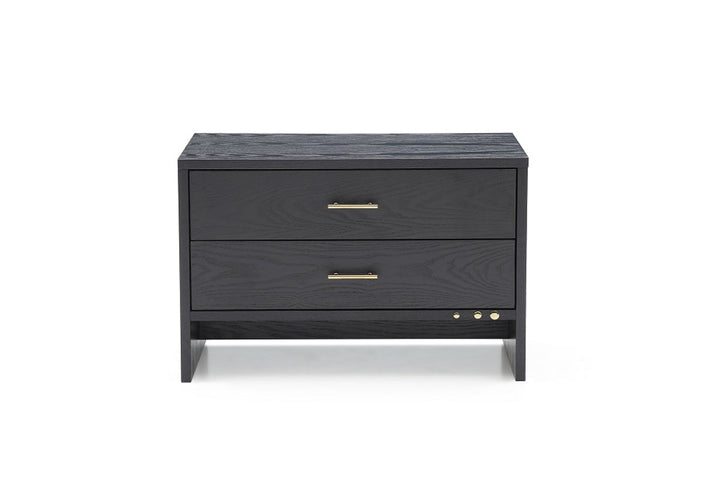 Modrest Wales Modern Grey Ash 2 Drawer Nightstand - MONAVILLA