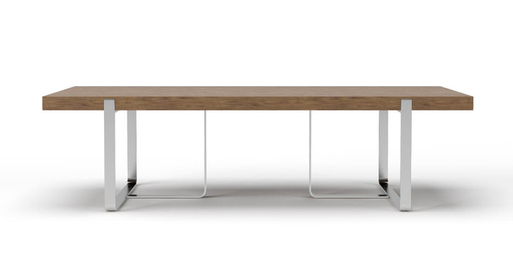 Modrest Pauline Modern Walnut and Stainless Steel Dining Table - MONAVILLA