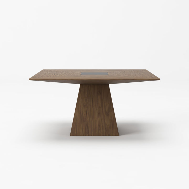 Modrest Cora Modern Walnut and Black Tempered Glass Dining Table - MONAVILLA