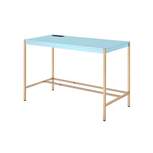 ACME Midriaks Baby Blue & Gold Finish Writing Desk Model OF00023 - MONAVILLA