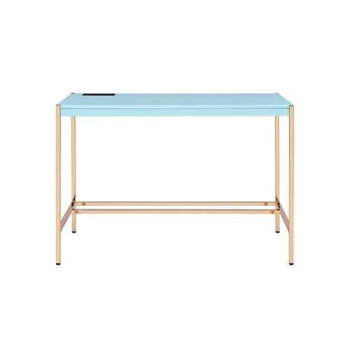 ACME Midriaks Baby Blue & Gold Finish Writing Desk Model OF00023 - MONAVILLA