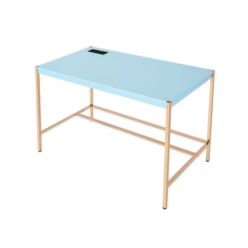 ACME Midriaks Baby Blue & Gold Finish Writing Desk Model OF00023 - MONAVILLA