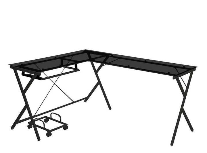 ACME Dazenus Black Glass & Black Finish Desk Model OF00046 - MONAVILLA