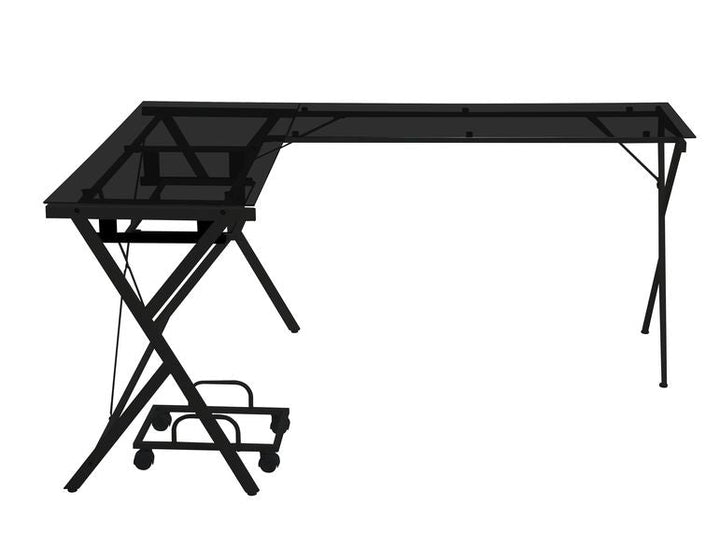 ACME Dazenus Black Glass & Black Finish Desk Model OF00046 - MONAVILLA