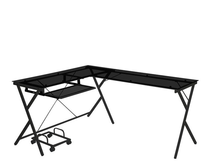 ACME Dazenus Black Glass & Black Finish Desk Model OF00046 - MONAVILLA