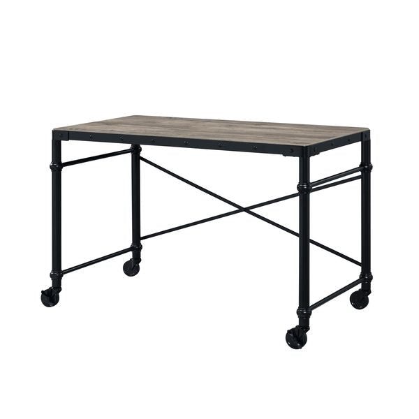 ACME Oklarth Rustic Oak & Black Finish Writing Desk Model OF00103 - MONAVILLA