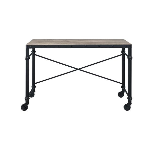 ACME Oklarth Rustic Oak & Black Finish Writing Desk Model OF00103 - MONAVILLA