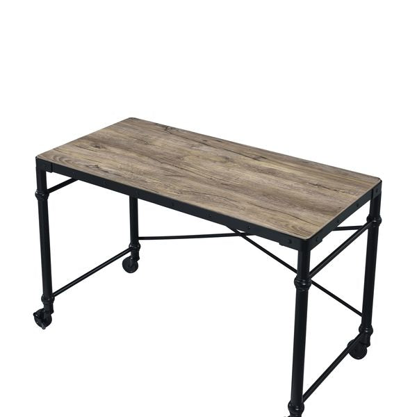 ACME Oklarth Rustic Oak & Black Finish Writing Desk Model OF00103 - MONAVILLA