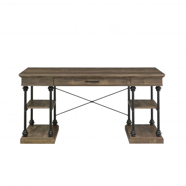 ACME Synal Rustic Oak & Black Finish Writing Desk Model OF00135 - MONAVILLA