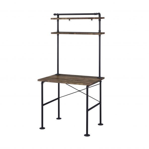 ACME Ensata Rustic Oak & Black Finish Writing Desk Model OF00137 - MONAVILLA