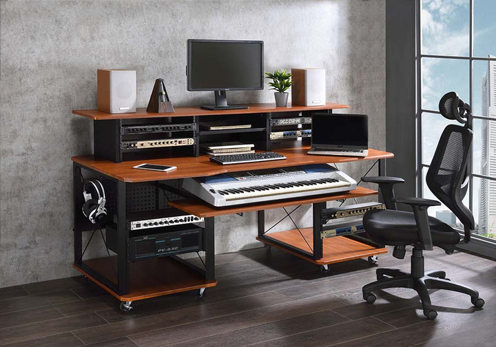 ACME Megara Cherry & Black Finish Music Desk Model OF00988 - MONAVILLA