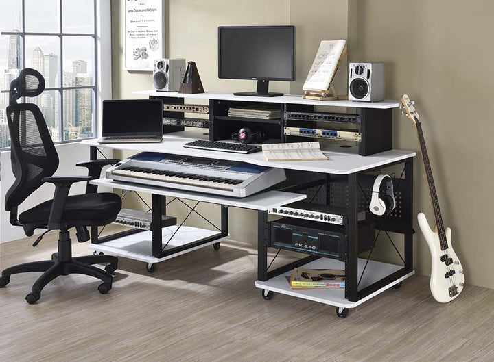 ACME Megara White & Black Finish Music Desk Model OF00995 - MONAVILLA