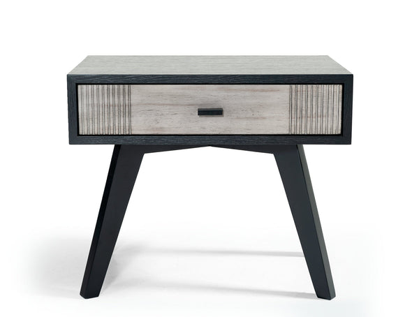 Nova Domus Panther Contemporary Grey & Black Nightstand - MONAVILLA