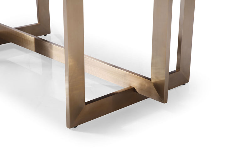 Modrest Pike Modern Black Ash & Brass Dining Table - MONAVILLA