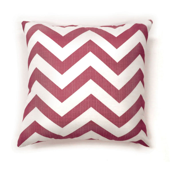 Furniture Of America Zoe Red Contemporary 17" X 17" Pillow, Red Chevron (2 In Box) Model PL6022RD-S-2PK - MONAVILLA