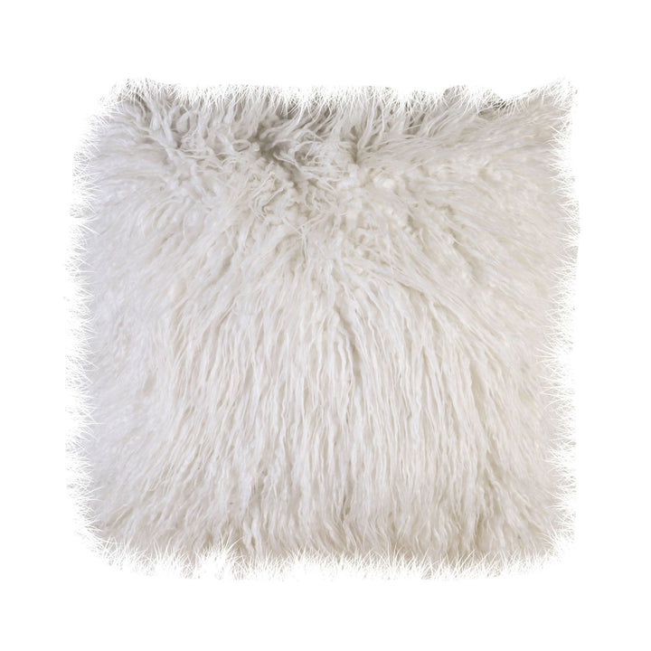 Furniture Of America Sheri White Contemporary 20" X 20" Pillow, Shaggy White (2 In Box) Model PL8018-2PK - MONAVILLA