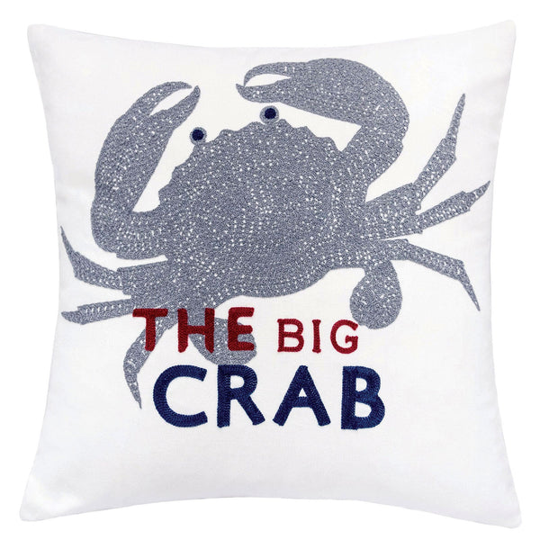 Furniture Of America Jody White/Blue Novelty 20" X 20" Pillow, Crab (2 In Box) Model PL8081-2PK - MONAVILLA