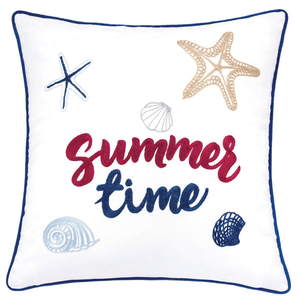 Furniture Of America Emmie White/Multi Novelty 20" X 20" Pillow, Summer Time (2 In Box) Model PL8082-2PK - MONAVILLA