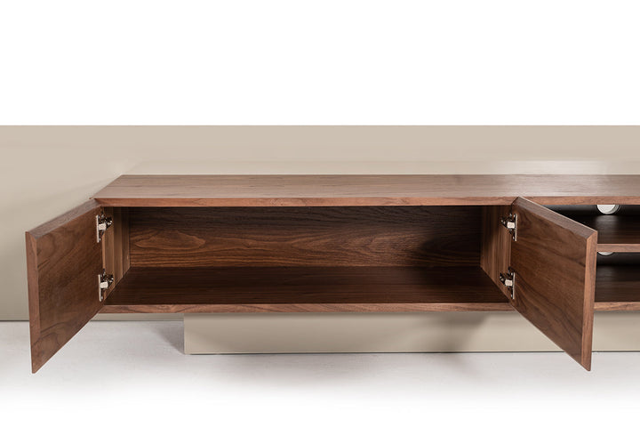 Nova Domus Pompeii Contemporary Grey & Walnut TV Stand - MONAVILLA