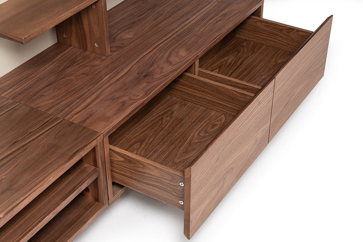 Nova Domus Pompeii Contemporary Grey & Walnut TV Stand - MONAVILLA