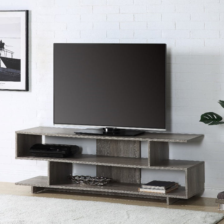 ACME Abhay Grey Oak Finish TV Stand Model LV00794 - MONAVILLA