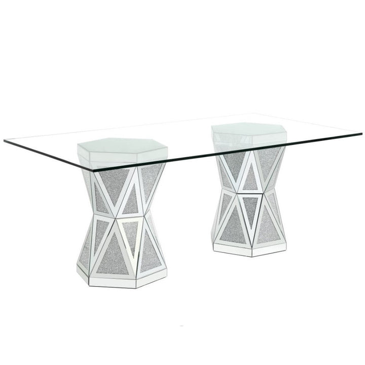 ACME Noralie Mirrored & Faux Diamonds Dining Table Model DN00722 - MONAVILLA