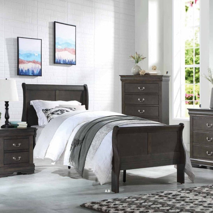 ACME Louis Philippe Dark Gray Full Bed Model 26805F - MONAVILLA