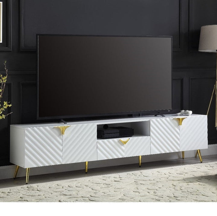 ACME Gaines White High Gloss Finish TV Stand Model LV01138 - MONAVILLA