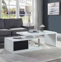 ACME Buck II White & Black High Gloss Finish Coffee Table Model LV00997 - MONAVILLA