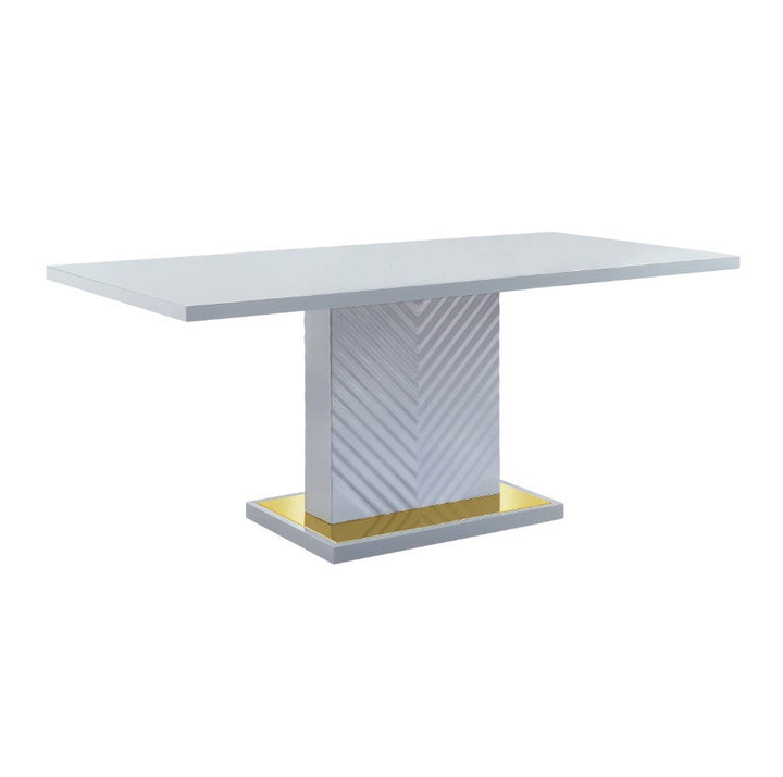 ACME Gaines Gray High Gloss Finish Dining Table Model DN01261 - MONAVILLA