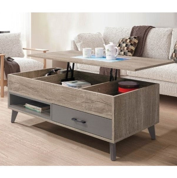 ACME Axel Marble, Walnut & Black Finish Coffee Table Model LV00828 - MONAVILLA