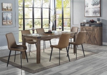 ACME Abiram Rustic Oak Finish Dining Table Model DN01028 - MONAVILLA