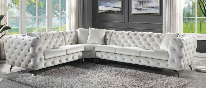 ACME Atronia Beige Fabric Sectional Sofa Model LV01160 - MONAVILLA