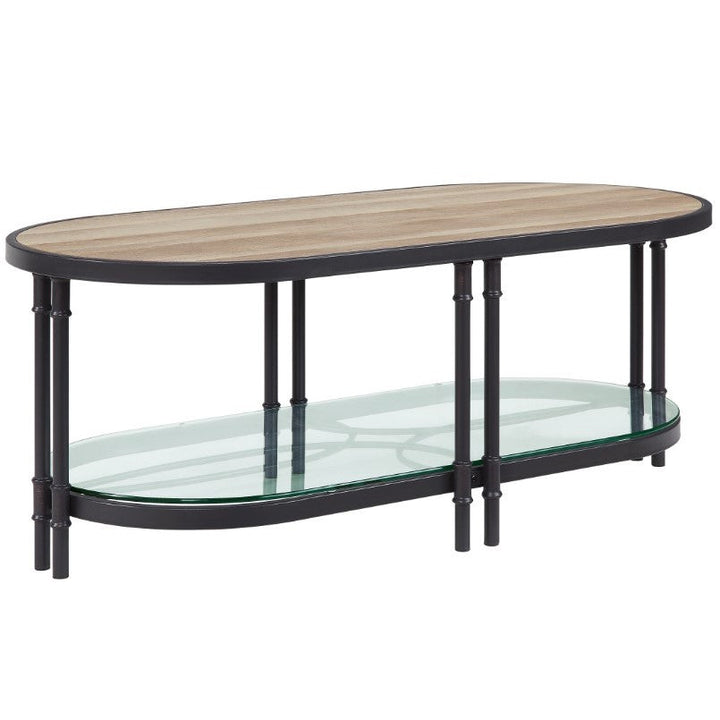 ACME Brantley Oak & Sandy Black Finish Coffee Table Model LV00751 - MONAVILLA