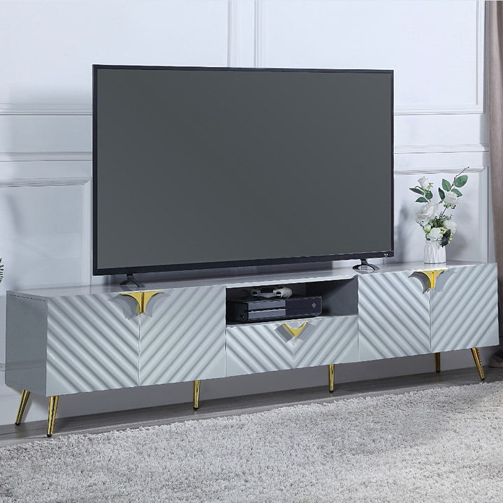 ACME Gaines Gray High Gloss Finish TV Stand Model LV01134 - MONAVILLA