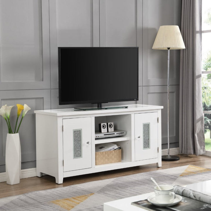 ACME Elizaveta White High Gloss Finish TV Stand Model LV00822 - MONAVILLA