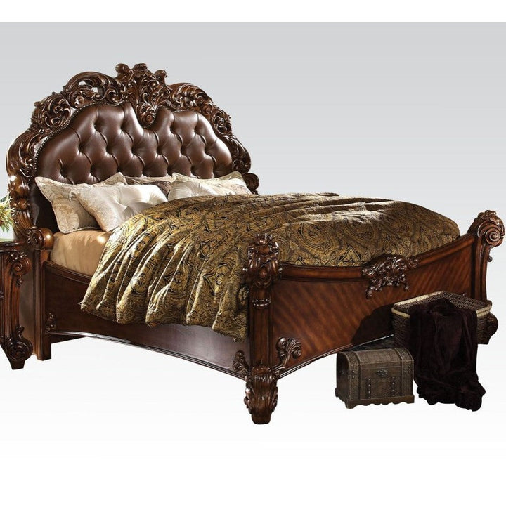 ACME Vendome PU & Cherry Queen Bed Model 22000Q - MONAVILLA