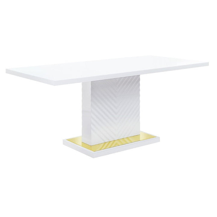 ACME Gaines White High Gloss Finish Dining Table Model DN01258 - MONAVILLA