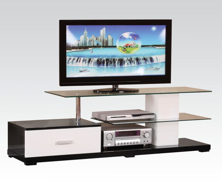 ACME Ivana White & Black TV Stand Model 91140 - MONAVILLA