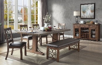 ACME Raphaela Weathered Cherry Finish Dining Table Model DN00980 - MONAVILLA