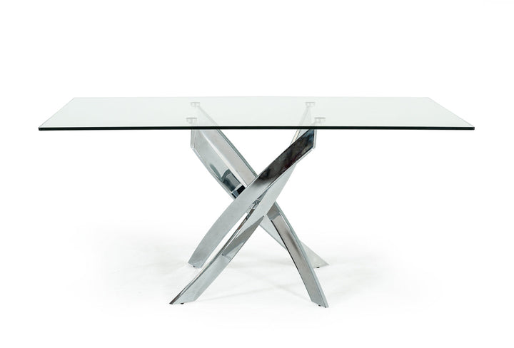 Modrest Pyrite Modern Rectangular Glass Dining Table - MONAVILLA