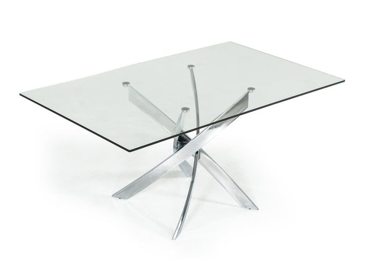 Modrest Pyrite Modern Rectangular Glass Dining Table - MONAVILLA