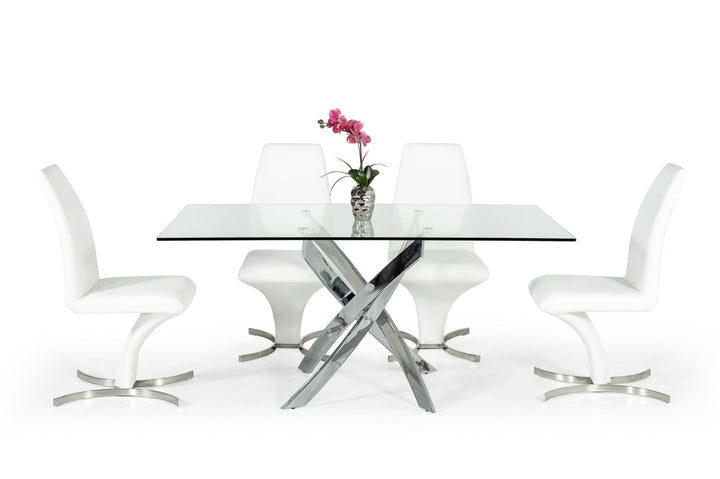 Modrest Pyrite Modern Rectangular Glass Dining Table - MONAVILLA